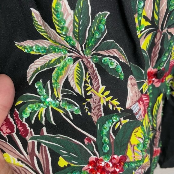 Surya black vintage button down top shirt floral - Picture 4 of 14